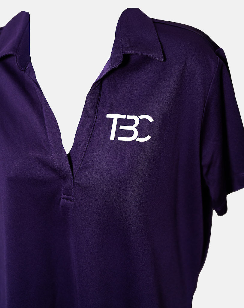 TBC-10 Ladies Stretch Heather Open Neck (Violet Purple Black)