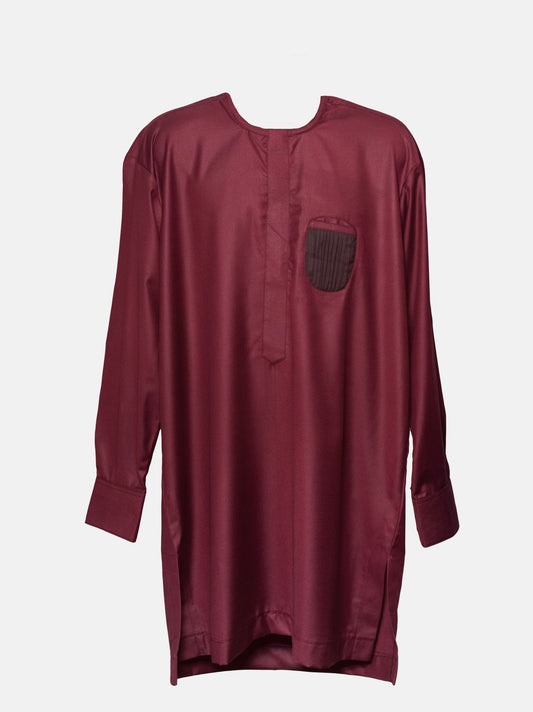 TBC-0006 - Wine Colored Accented Chest Pocket